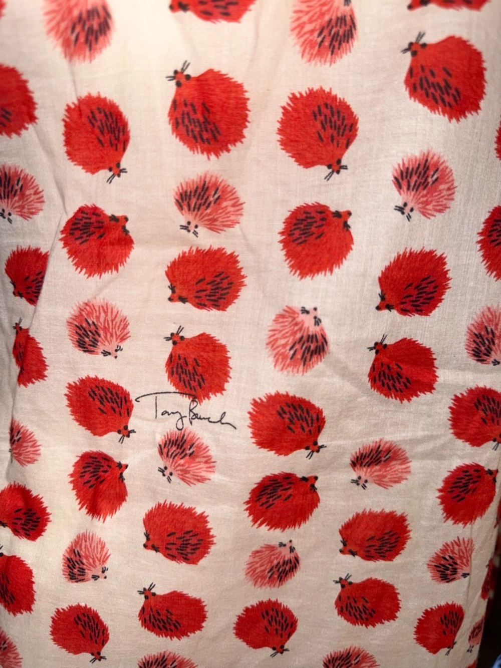 Tory Burch Red Orange Label with Navy Logo - Picture 8 of 12